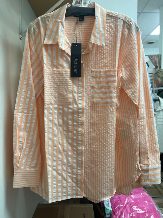 Renuar stripe shirt orange combo