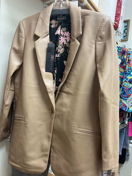 Renuar tan faux leather blazer