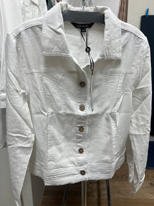 Charlie B white button front jacket
