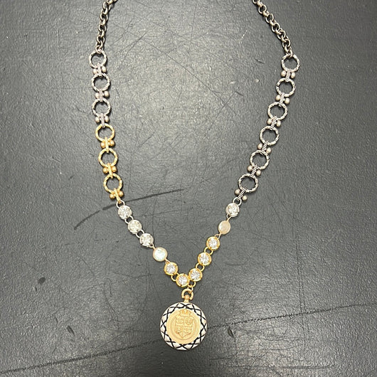 Michele Busch coin pendant necklace