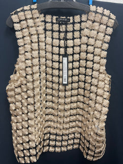 Charlie B gold metallic sleeveless topper