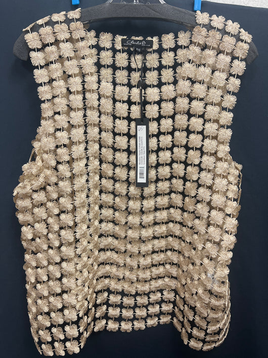 Charlie B gold metallic sleeveless topper