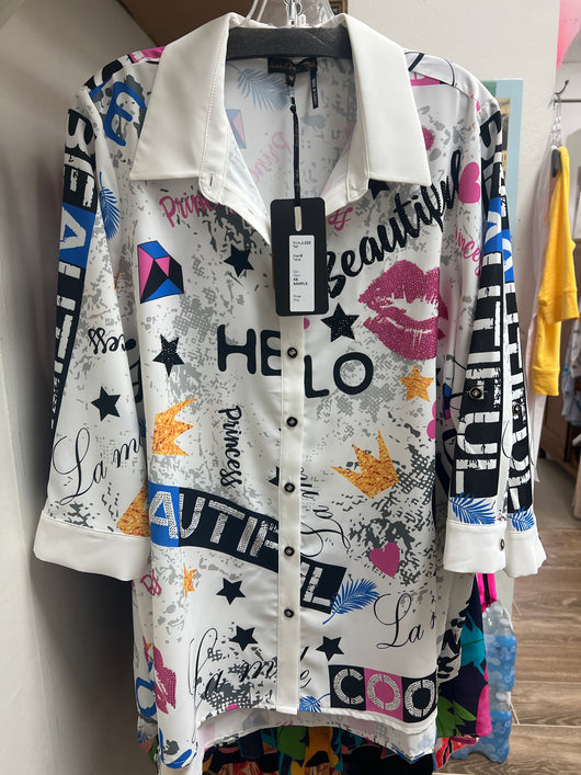 Jane & John rhinestone lipstick tunic