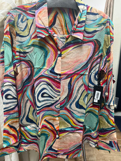 APNY wavy colorful blouse