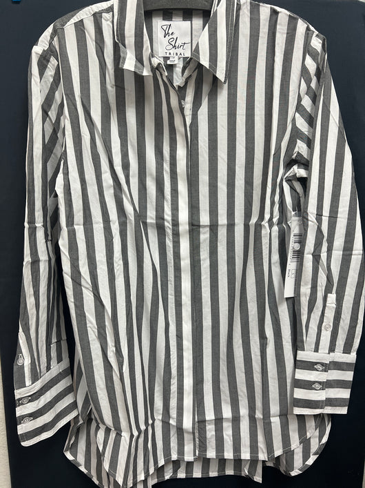 Tribal “The Shirt” charcoal black white stripe