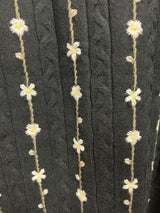 Charlie B floral embroidered black sweater