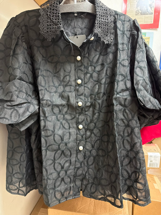 Joh Black Flowers Blouse