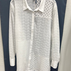 FDJ eyelet button up shirt white