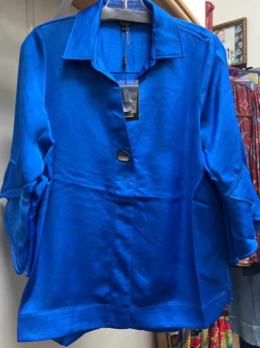 Lior cobalt blue silky blouse