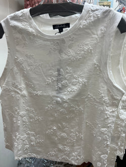 Charlie B white embroidered tank top