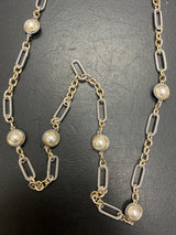 Lordane silver gold pearl necklace