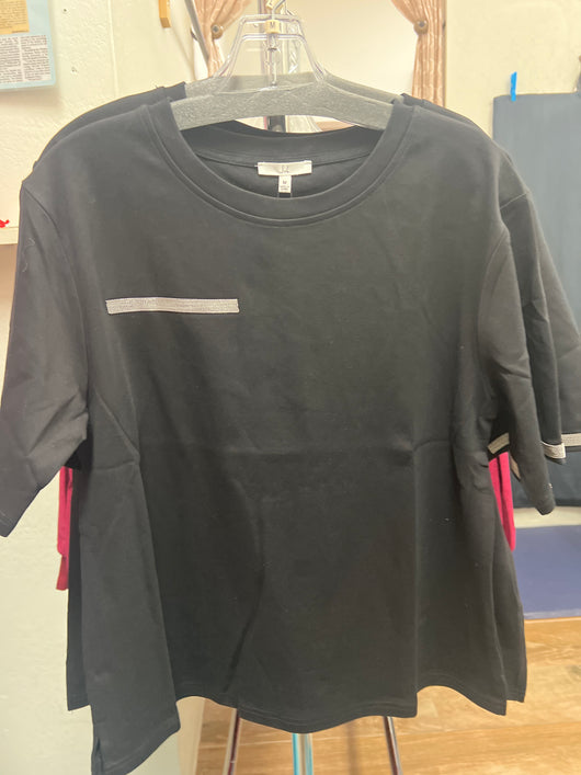 JOH silver embellished roxi top black