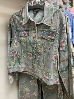 AZI floral sequin denim jacket
