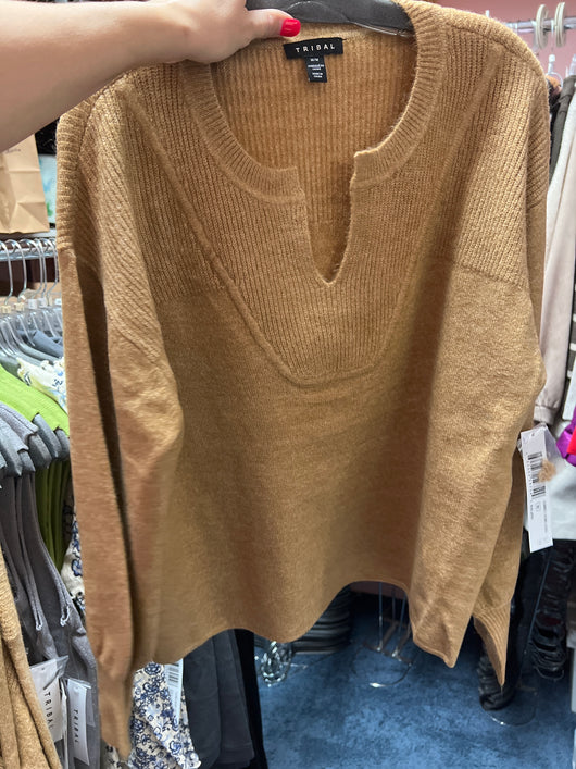 Tribal ice latte v neck sweater