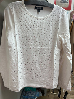 AZI white sequin top