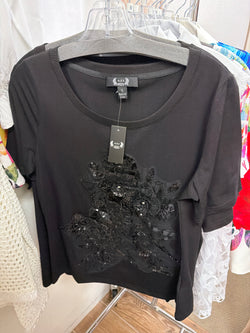 AZI black flower top