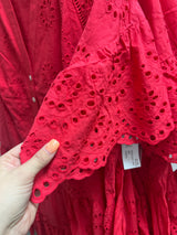 Tribal bayberry eyelet dress