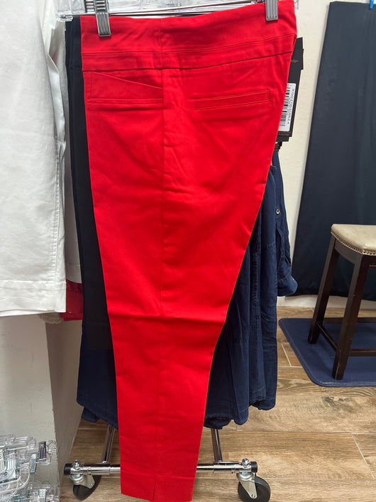 Renuar pull on ankle pant scarlet red