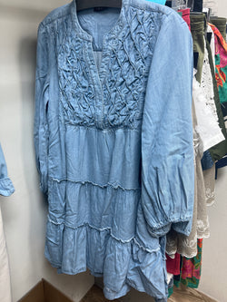 APNY smocked chambray dress
