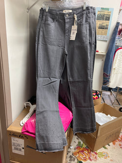 Charlie B grey rhinestone flare jeans