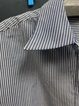 KUT blue white stripe button up shirt