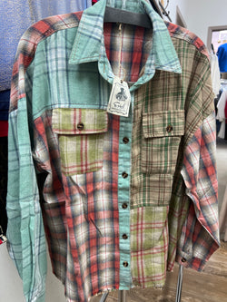 Easel multi plaid shirt