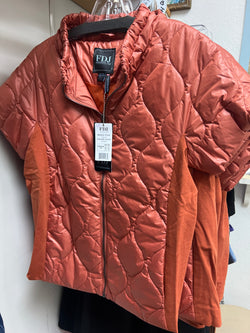 FDJ bronze puffer short sleeve jacket