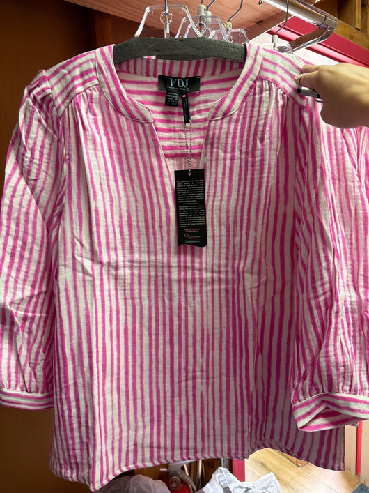 FDJ fuchsia & white stripe top