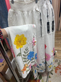 Charlie B summer print floral linen pants