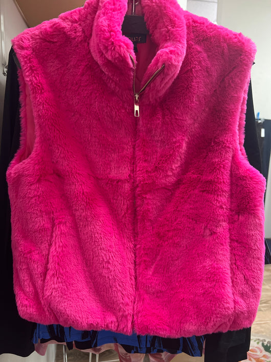 Renuar faux fur vest orchid
