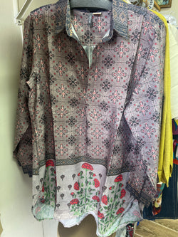 ANU Smokey slate v neck tunic