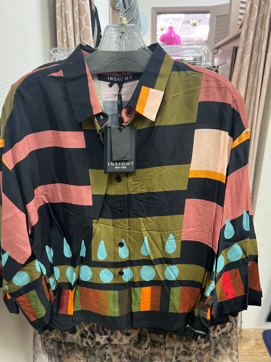 Insight color block woven blouse