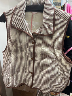 Entro brown stripe button up vest
