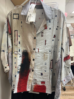 3 Potato grey & red shacket