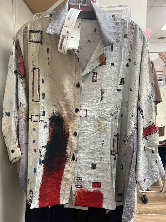 3 Potato grey & red shacket