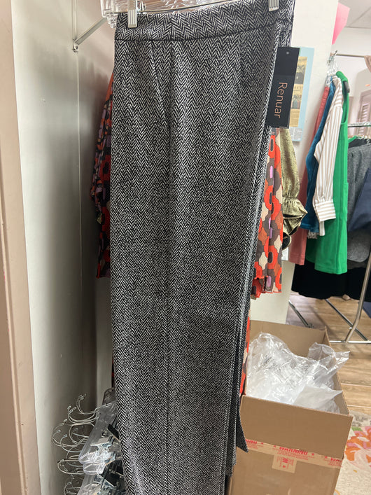 Renuar black combo knit herringbone pants