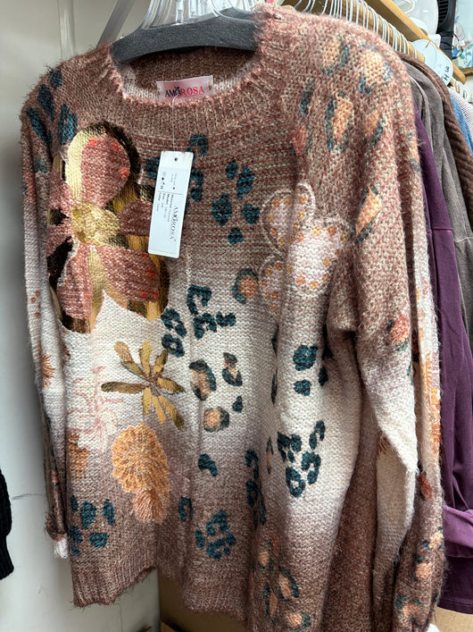 Amorosa Camel Foiled Sweater