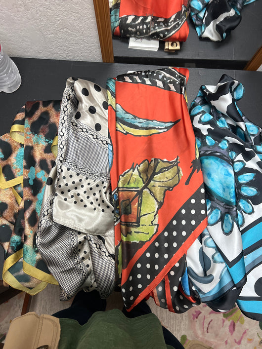 A rare bird colorful scarves