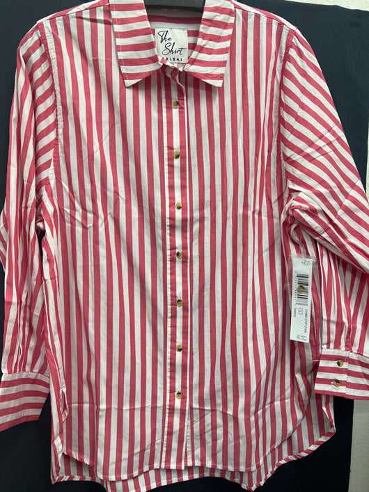 Tribal “The Shirt” striped button up teaberry pink