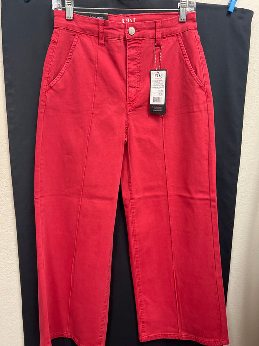FDJ Suzanne wide crop rouge red jeans