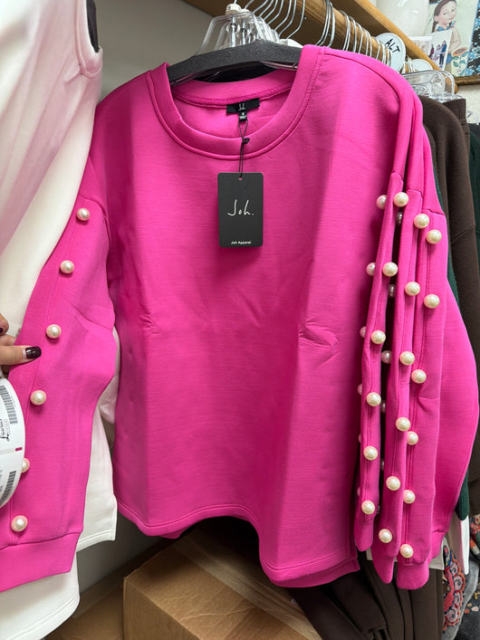 Joh Fuchsia Pearl Top