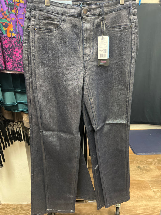 FDJ Suzanne pencil leg metallic silver jeans
