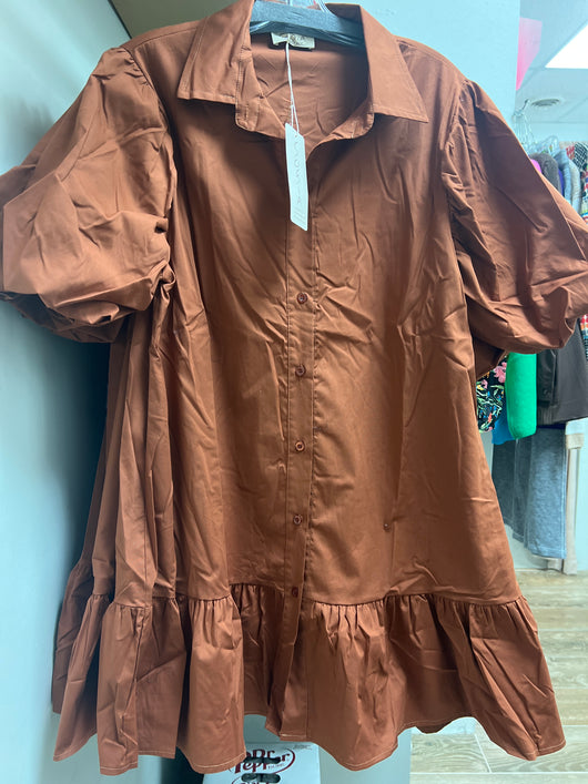 Sofia henna button up dress