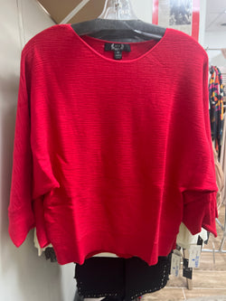AZI red textured sweater