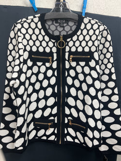 AZI black white knit jacket
