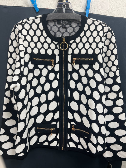 AZI black white knit jacket