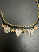 Michele Busch butterfly heart short necklace