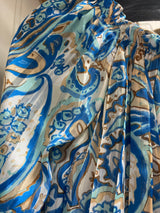 AZI blue multi pleated blouse