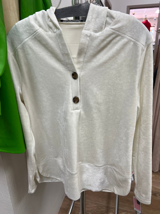 SnoSkins plush velvet ivory pullover