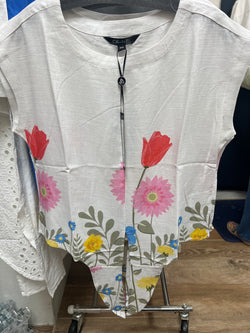 Charlie B summer flowers tie front top